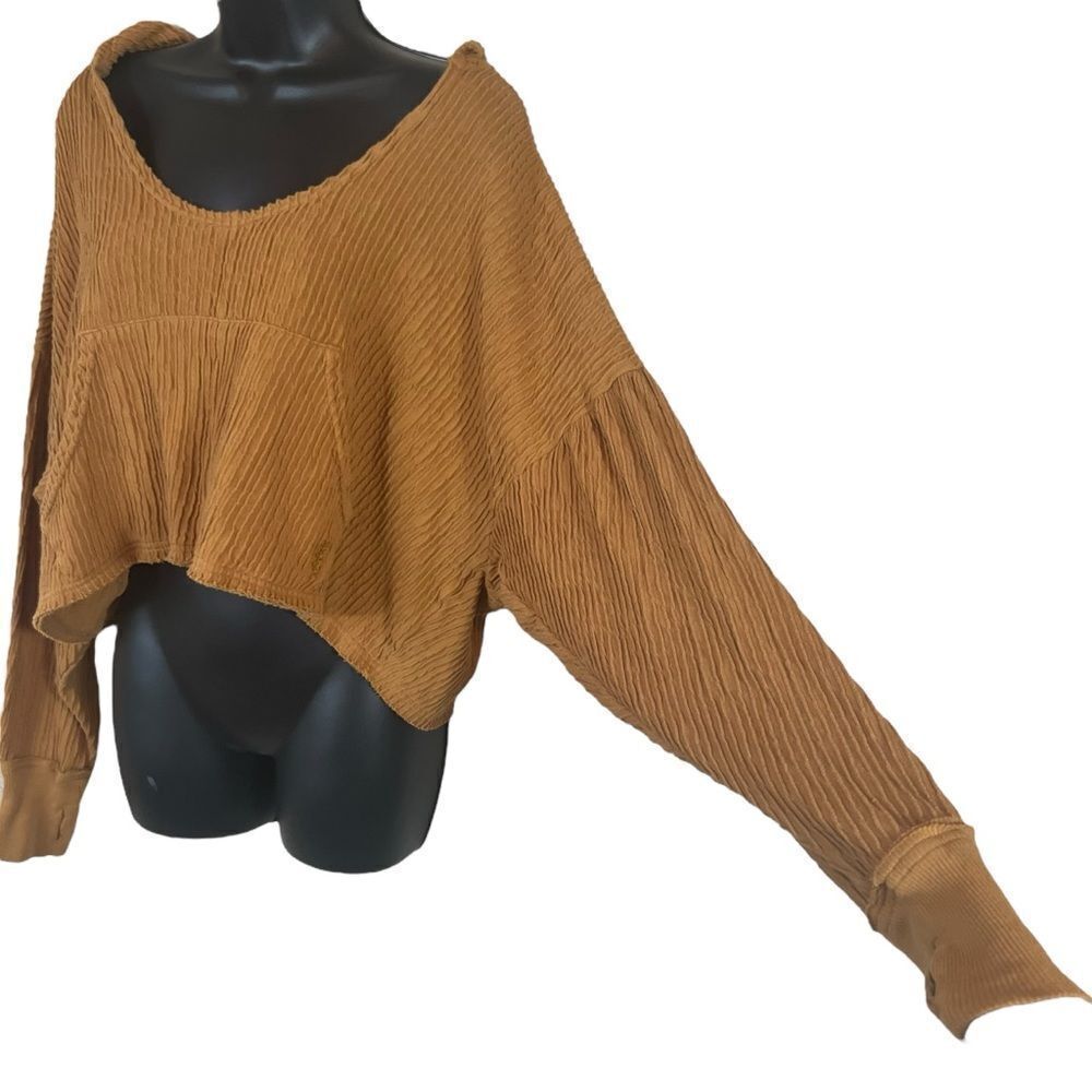 Free People Movement Slouchy Cropped Ribbed Hoodie - Picture 4 of 10
